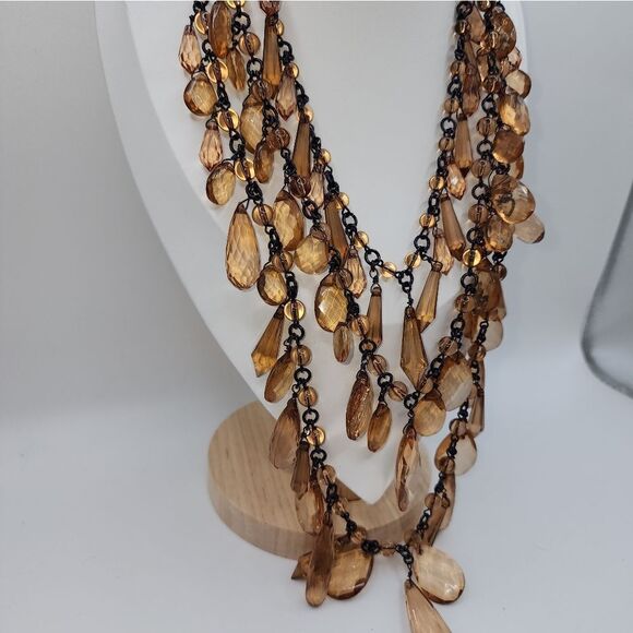 Joan Rivers 3 Row Sparkling Teardrops 26" Necklace w/ 3" extender NWOT - Picture 2 of 16